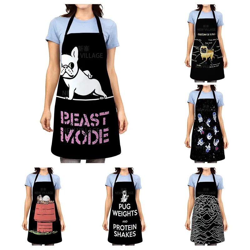 

Фартук женский с рисунком собаки, креативный кухонный фартук для кухни, детский кухонный