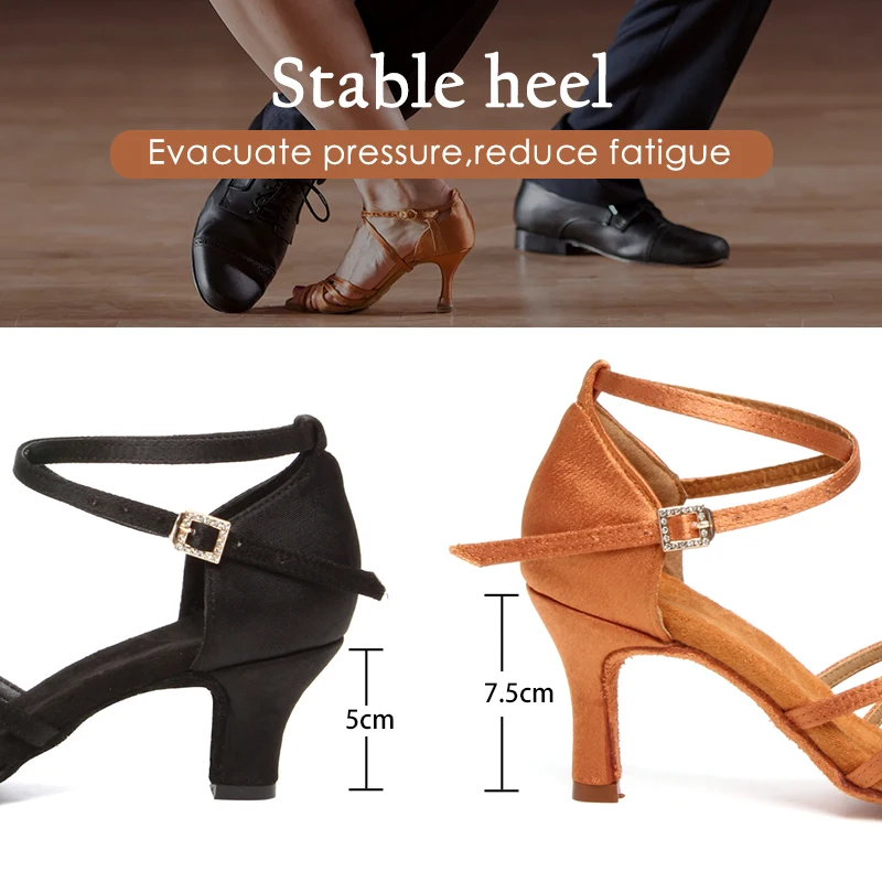 Женские туфли для танцев профессиональные атласные из искусственной кожи на