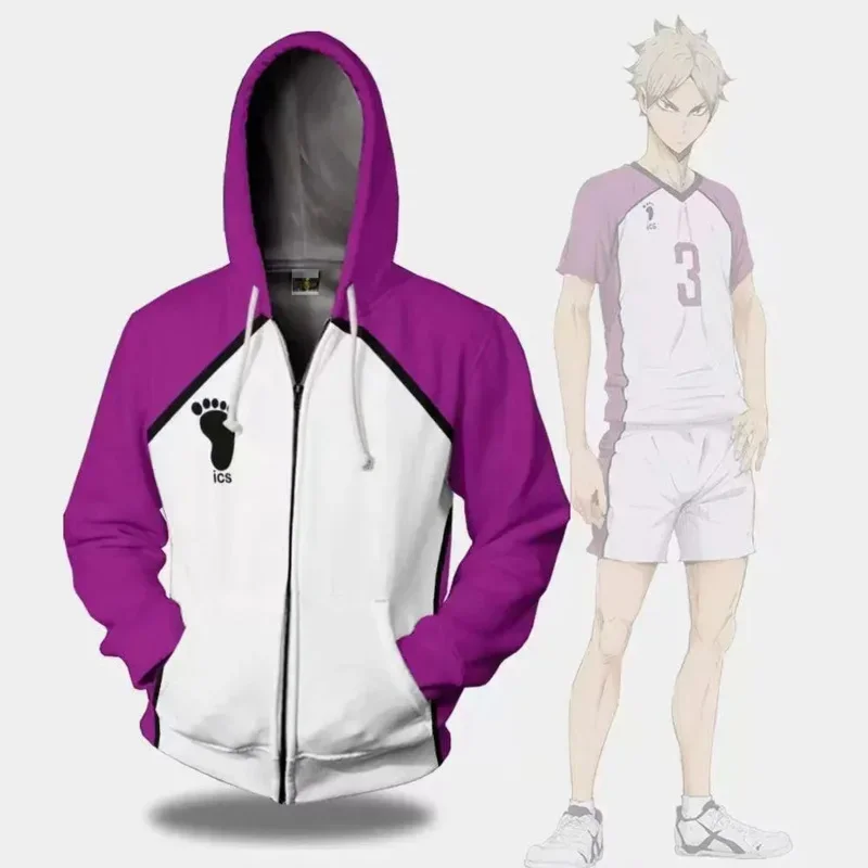 אורim Мужская куртка Haikyuu Karasuno High School Волейбольный клуб Hinata Shyouyou Толстовка с