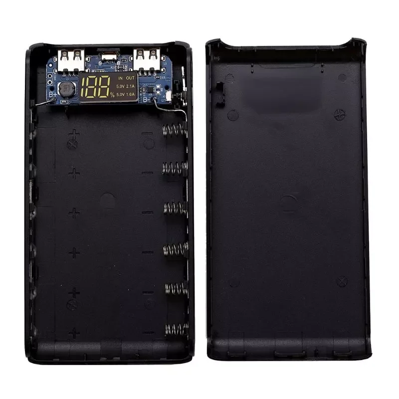 

(No Battery)Dual USB Output 6x 18650 Battery DIY Power Bank Box Holder Case For Mobile Phone Tablet PC X6HB