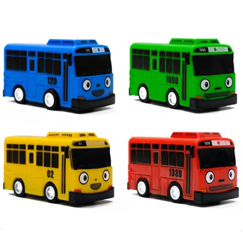 

4-Color Boys Mini Bus Car Plastic Pull Back School Bus Bus Model Children's Early Education Puzzle Gift