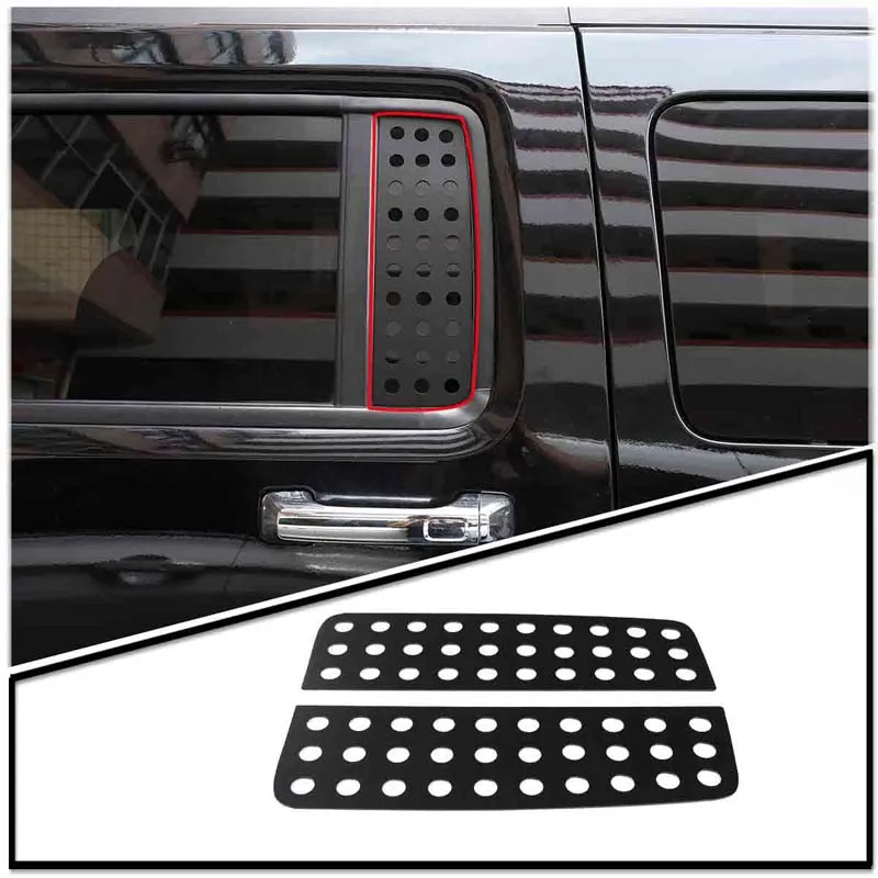 

Aluminum Alloy Black Car Rear Door Window Glass Panel Decoration Protective Cover For Hummer H3 2005 -2009 External Accessories