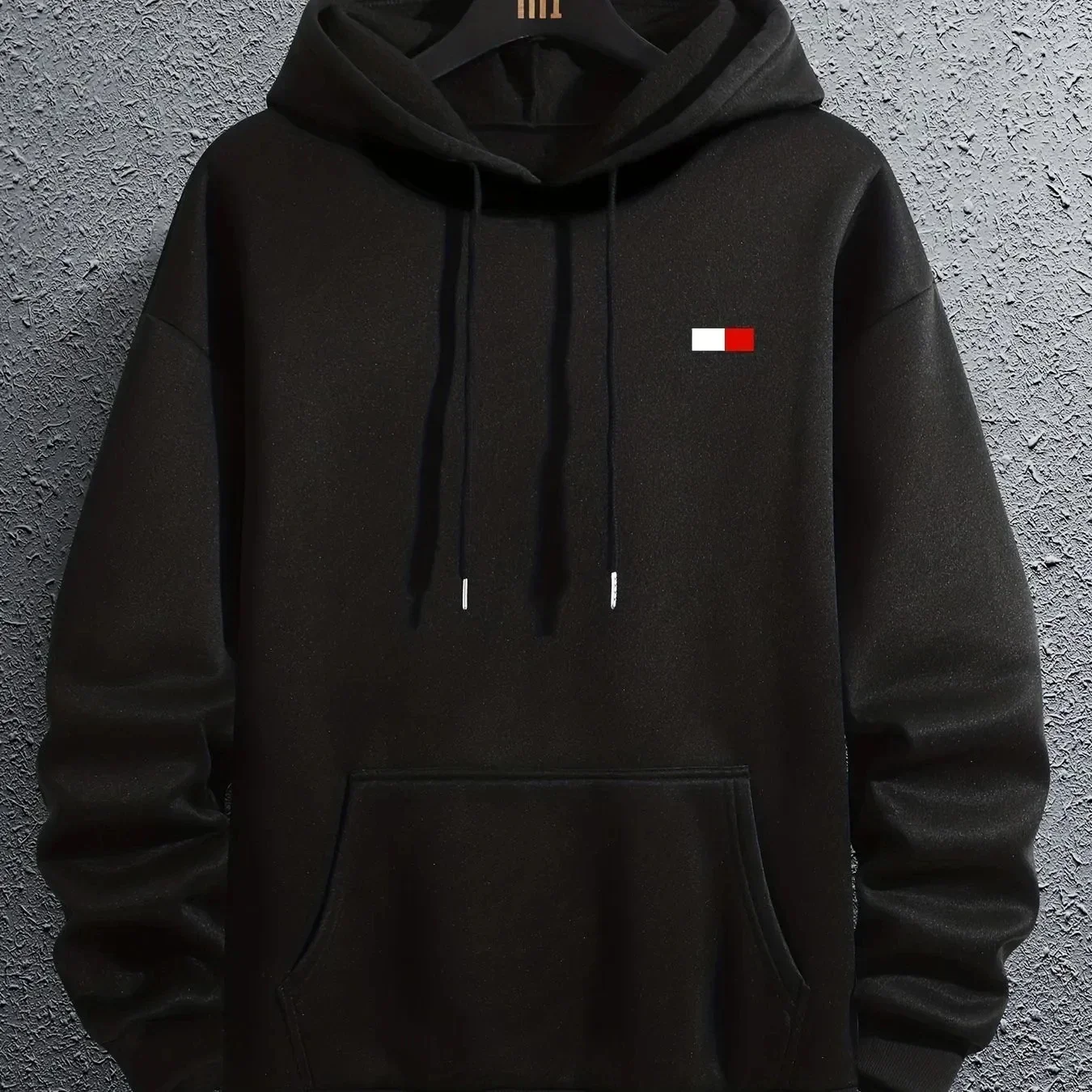 Мужская свободная рубашка с капюшоном и капушон повседневный стиль полиэстер