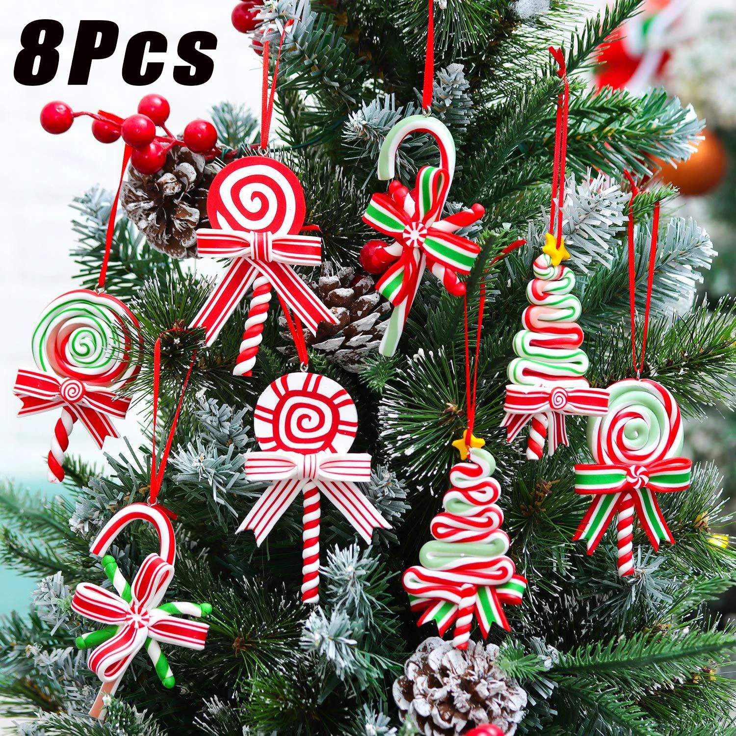 8 шт., подвесные новогодние украшения в виде леденцов новогодние раскраски готовимся к празднику новогодние украшения