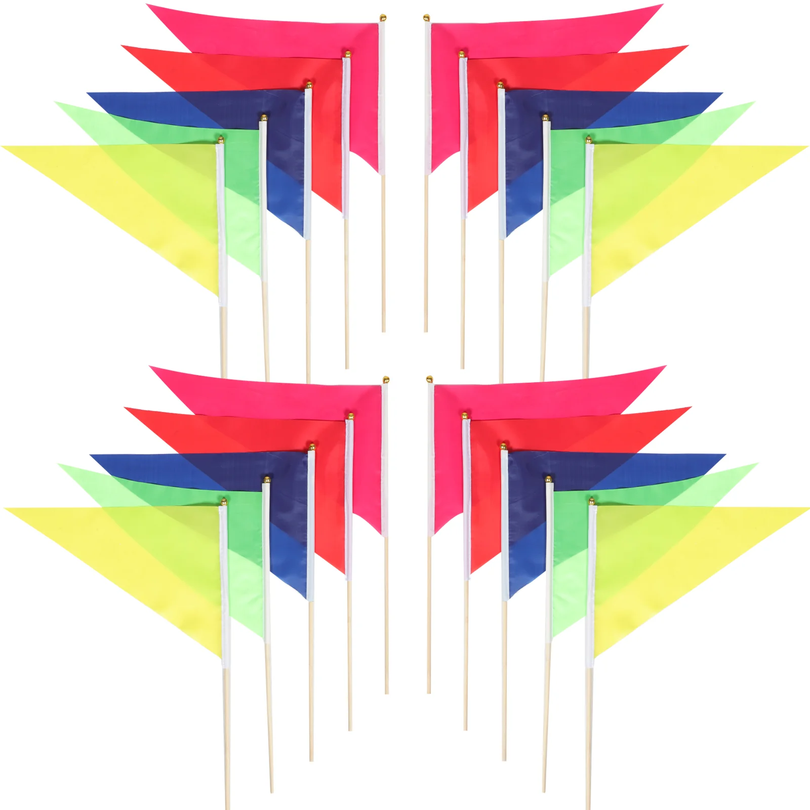 

20 Pcs Irrigation Flags Pennant Banner Flags Blank Flags Pole Polyester Marking Flag