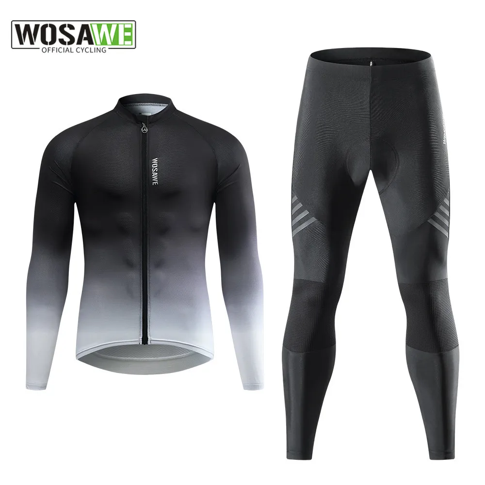

WOSAWE Spring Cycling Jersey Set Breathable Bicycle Set MTB Bike Clothes Ciclismo Cycling Set Men's Sports Cycling Clothing