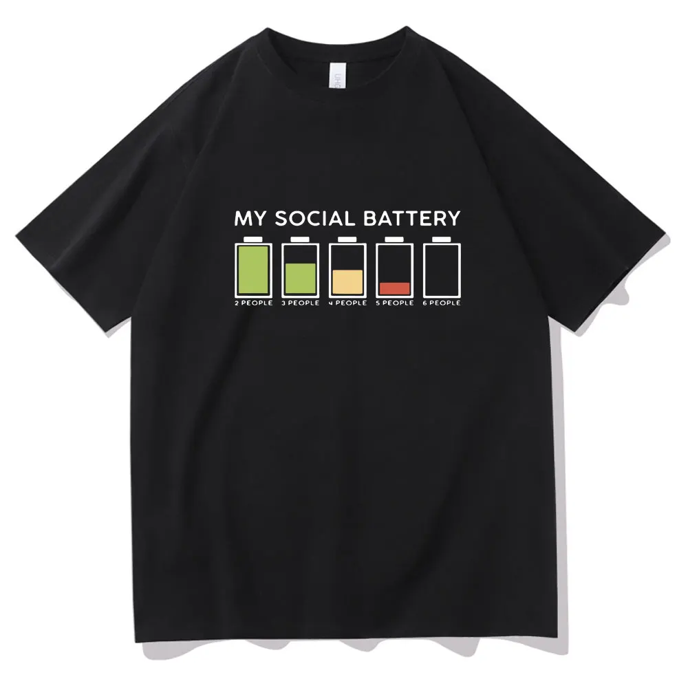

2022 New MY SOCIAL BATTERY Graphic Tshirt Summer Men Women T-shirt High Quality Cotton Casual Short Sleeve Tees Male Loose Tops