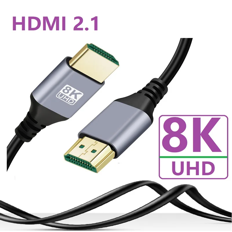 

8K HDMI Cable @60Hz 4K@120Hz 48Gbps HDMI-Compatible 2.1 Cable Ultra High Speed HDR for Laptop Projector PS4 PS5 HDTV Cord Cable