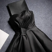2022 new straples satin prom dresses elegant french simple ruched design short evening gonws girls party
