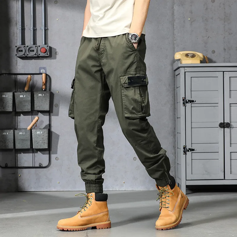 

New Multi-pocket Military Biker Men's Long Pants Trendy Classic Luxury High Quality 1:1 Classic Compass Armband Embroidered pant