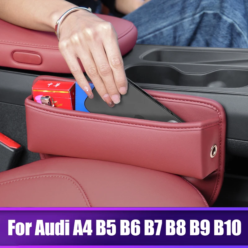 

For Audi A4 B5 B6 B7 B8 B9 B10 S4 RS4 Sedan Avant Quattro Allroad Car Seat Slit Gap Pocket Storage Box Cup Holder Accessories