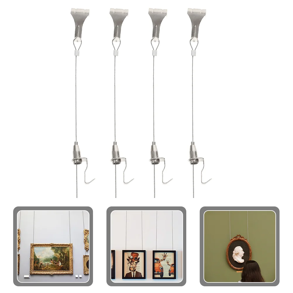 

4 Sets of Picture Hanging Rope Heavy Duty Picture Hanger Photo Frame Hanging Cord with Hook