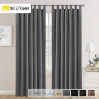 nicetown modern home decorations high quality solid blackout tab top blackout curtain drape for kitchen bedroom livingroom