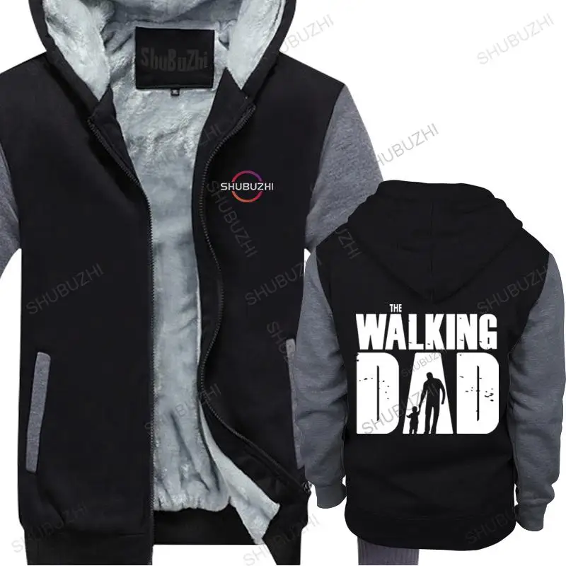 

mens vintage fashion hoodies winter cotton zipper hoody WALKING DAD V1 male brand thick hooded coat funny casual sweatshirt
