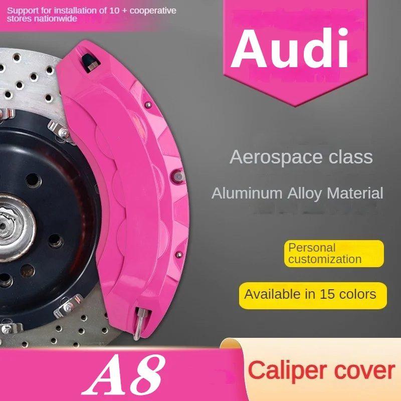 

Car Brake Caliper Cover Front Rear 3D Metal Kit For Audi A8 2.8 3.2 4.2 FSI 2007 6.0 W12 2008 Quattro 2009