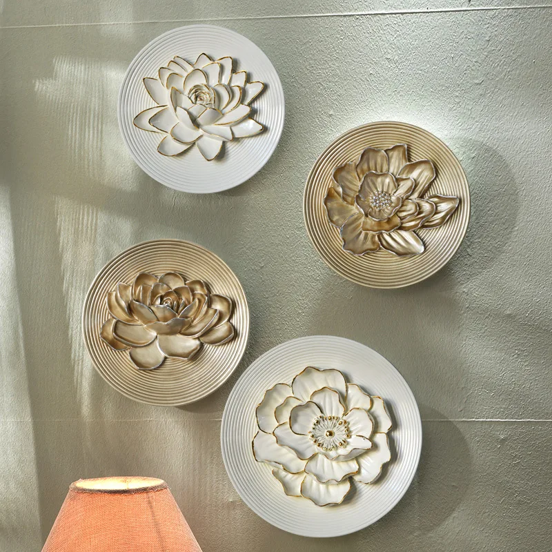 

Полимерные поделки, Цветочная тарелка, настенная роспись, Креативные украшения, фоновая стена, 3D наклейка, Камелия, пион, хризантема