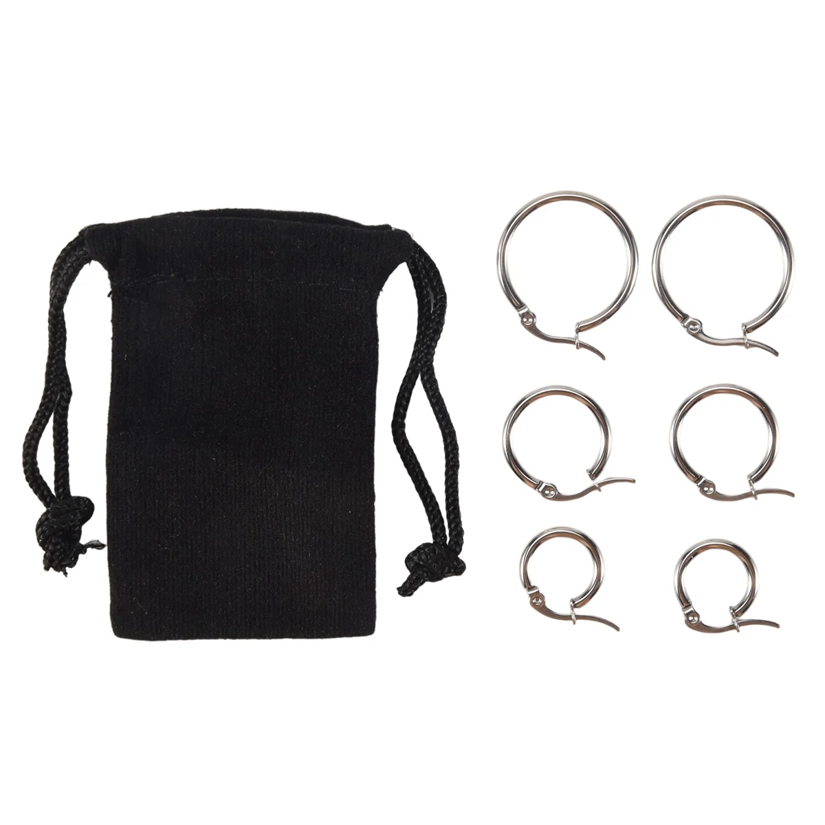 3 пары серег-колец из нержавеющей стали 15 мм 20 25 женские серебряные серьги