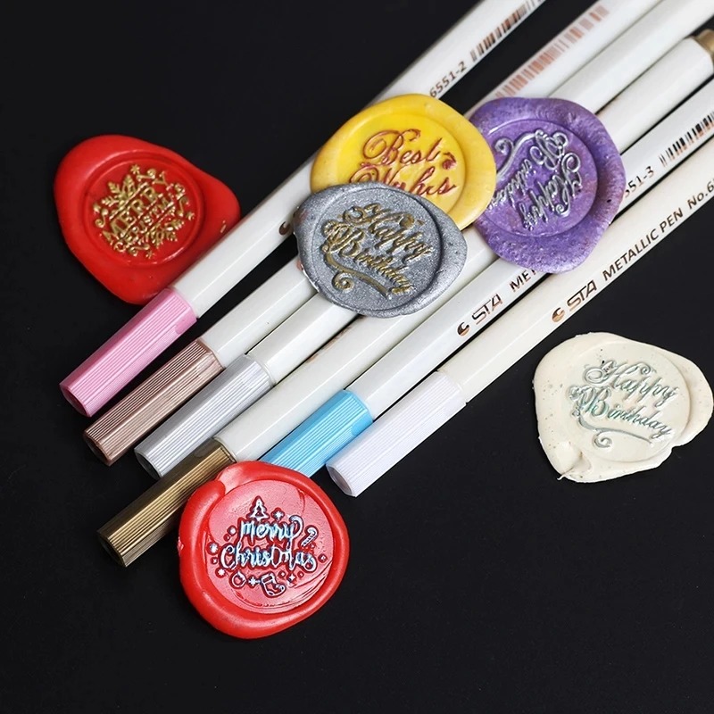 Золотистая Серебристая восковая печать штемпель для пудры крем блестящая ручка