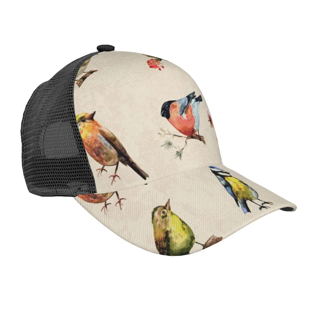 

Baseball Cap Vintage Birds Watercolor Baseball Hat Breathable Men Women Summer Mesh Cap Dropshipping