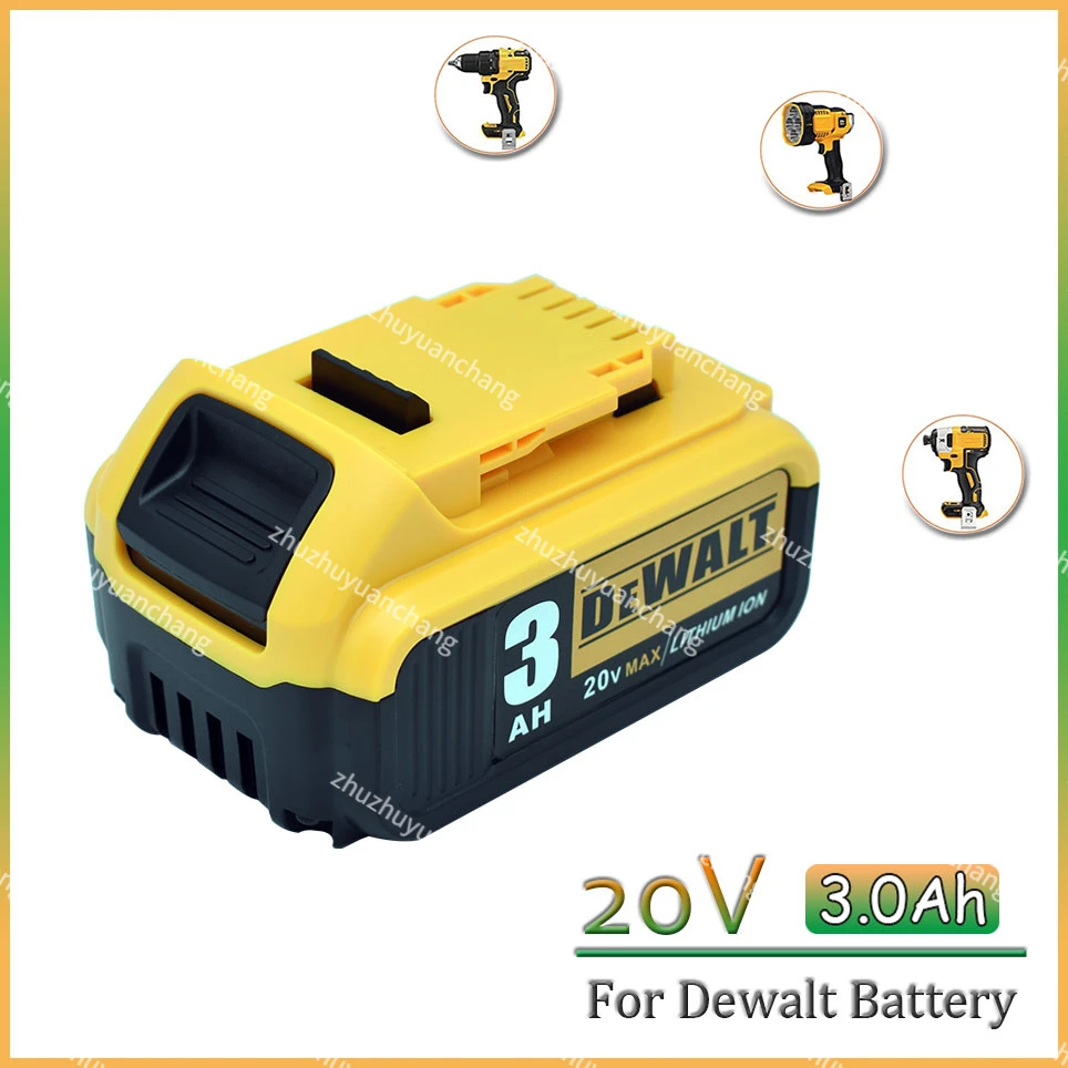 Dewalt DCB200 3000mAh 20V MAX Replacement Battery for Dewalt 20V/18V Batteries DCB184 DCB182 DCB180 DCB181 DCB182 DCB201 DCB204