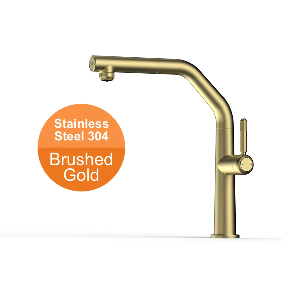 

VGX смеситель для кухни с двойным изливом нержавеющая сталь