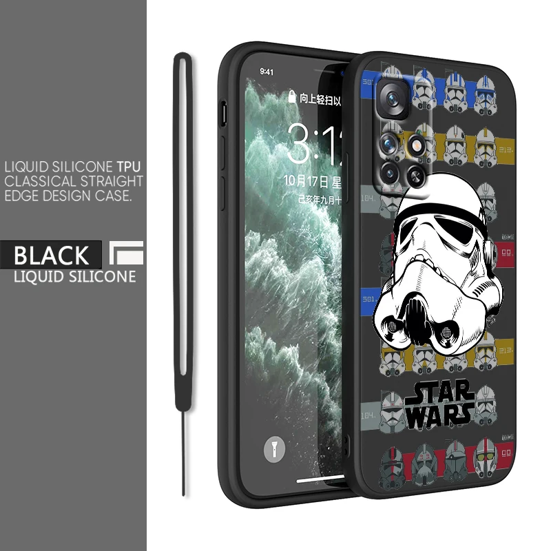

Disney Star Wars For Redmi K60 K50 K40 K30 K20 10C X 9C T AT A 8A 7A Gaming Pro Plus Liquid Rope Silicone Phone Case
