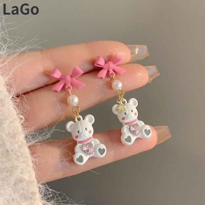 

Modern Jewelry 925 Silver Needle Simulated Pearl Earrings Hot Selling Sweet Design Cartoon Earrings For Women Girl Wholesale