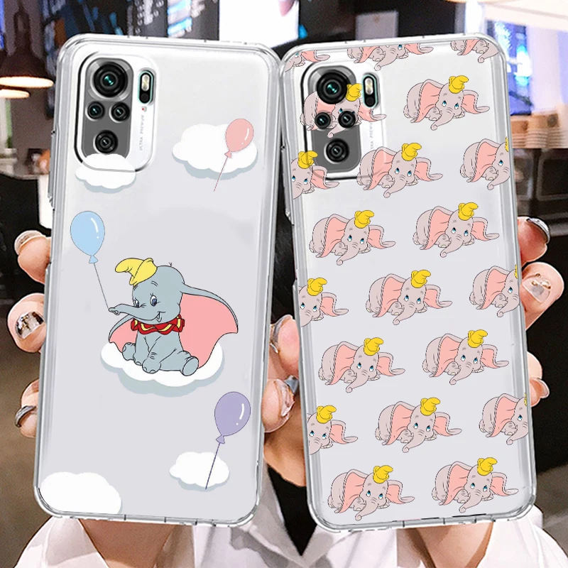 

Disney Dumbo Cute Cool Phone Case For Xiaomi Redmi K50 K40 Gaming 10 10C 9AT 9A 9C 9T 8 7A 6A 5 5G Armor Transparent Cover