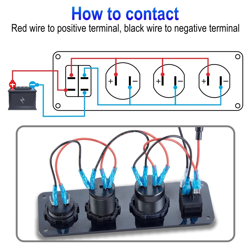 Панель морского переключателя 4 в 1 12 В двойная USB-разъем для зарядного устройства