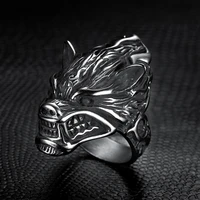 viking demon wolf fenrir rings men punk stainless steel biker ring norse odin viking ring amulet jewelry wholesale
