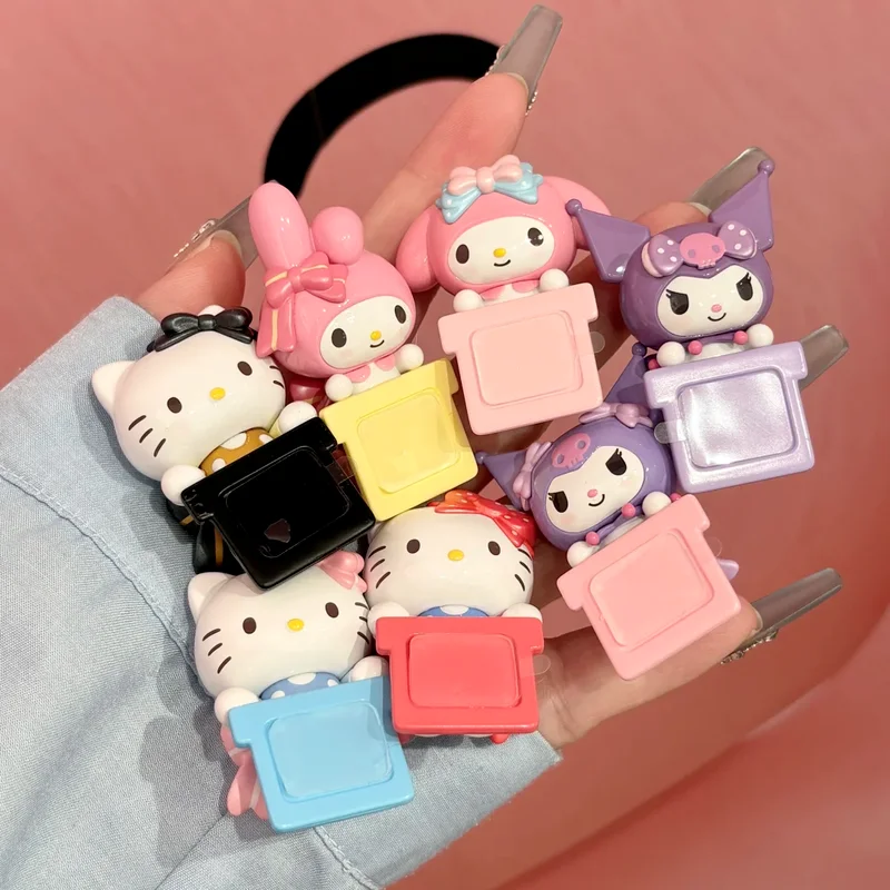 Фото Sanrio Kuromi My Melody Bow Sweetheart Papa Series слепая коробка для настольного мобильного телефона, декоративные украшения, коллекция аниме-фигурок №1