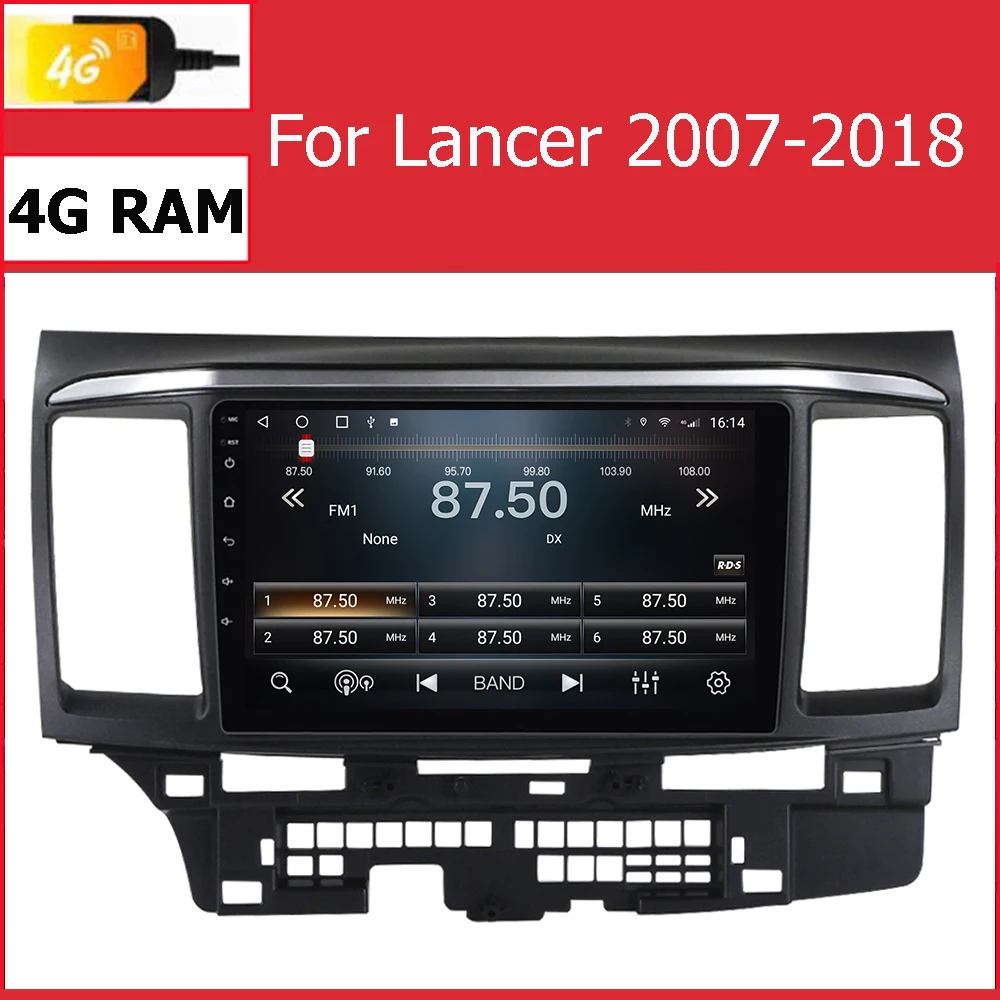Автомагнитола на Android 12 0 для MITSUBISHI LANCER 2008-2018 с Bluetooth Carplay DSP Auto Gps 2Din 4G 48EQ - купить по