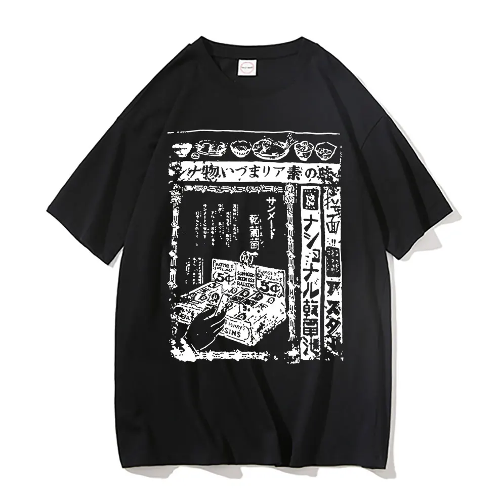 

Japanese Retro Oversized T-shirt Men's Harajuku Kanji Tshirt Cartoon Manga Print Tee Shirt Japan Street Style Unisex T Shirts