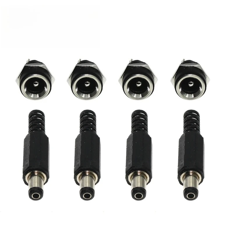 

10 шт. (5 пар) 3A 12 В 5,5x2,1 мм пластиковые вилки DC022, розетка постоянного тока, гнездовой разъем, гайка, разъем для монтажа на панели 5,5*2,5 мм