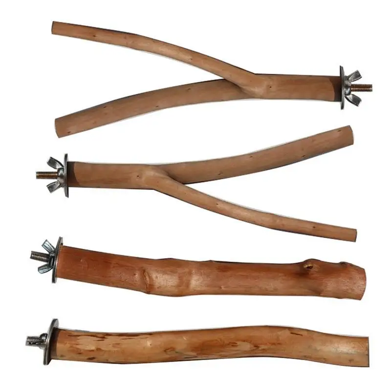 

4 шт., подставка для попугаев из натурального дерева