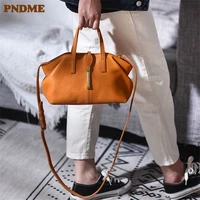 pndme fashion designer organizer genuine leather womens handbag weekend party luxury soft real cowhide female diagonal bag