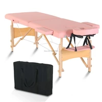 beauty massage table sections folding beech leg 186x60x60cm height adjustable versatile portable pinkwhite
