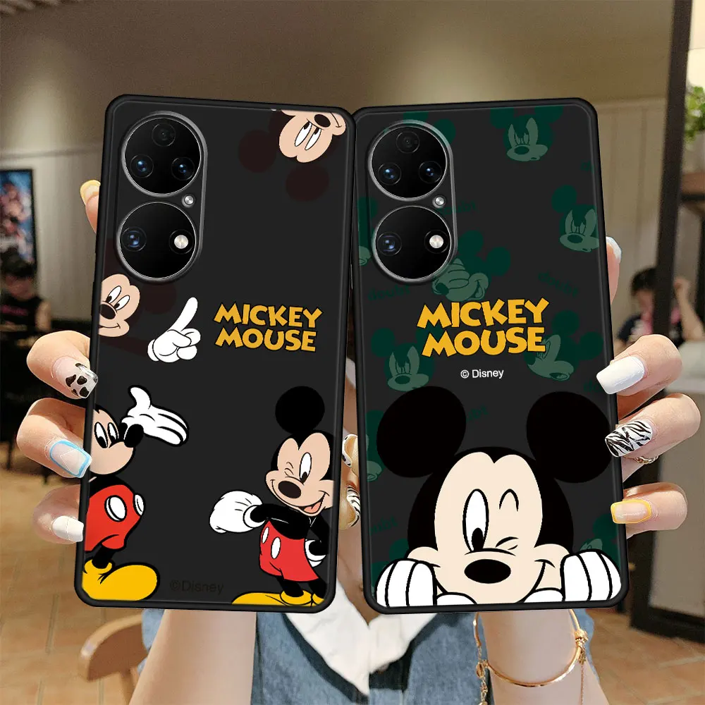 

Cell Disney Minnie Mickey Dark Red Love Style Black Case Cover for Huawei 9 SE P40 Lite Nova 5T P30 P50 P20 Pro 7i 2019 P