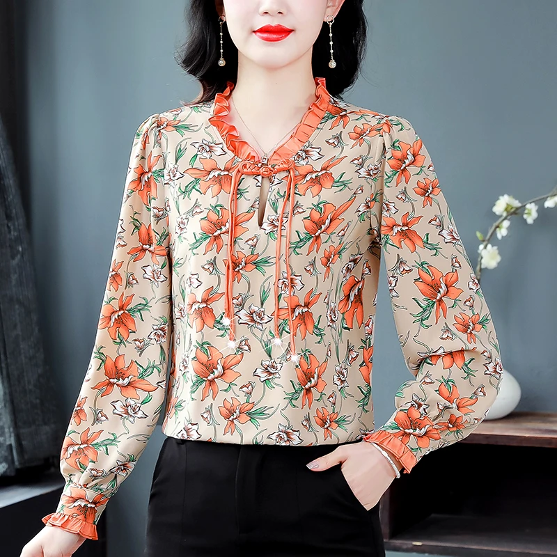 Новые китайские топы Sle National женская стильная шелковая рубашка в стиле ретро с