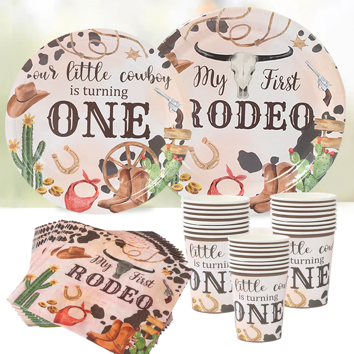 Принадлежности Для Дня Рождения Дикий Запад Одноразовые Бумажные Тарелки На