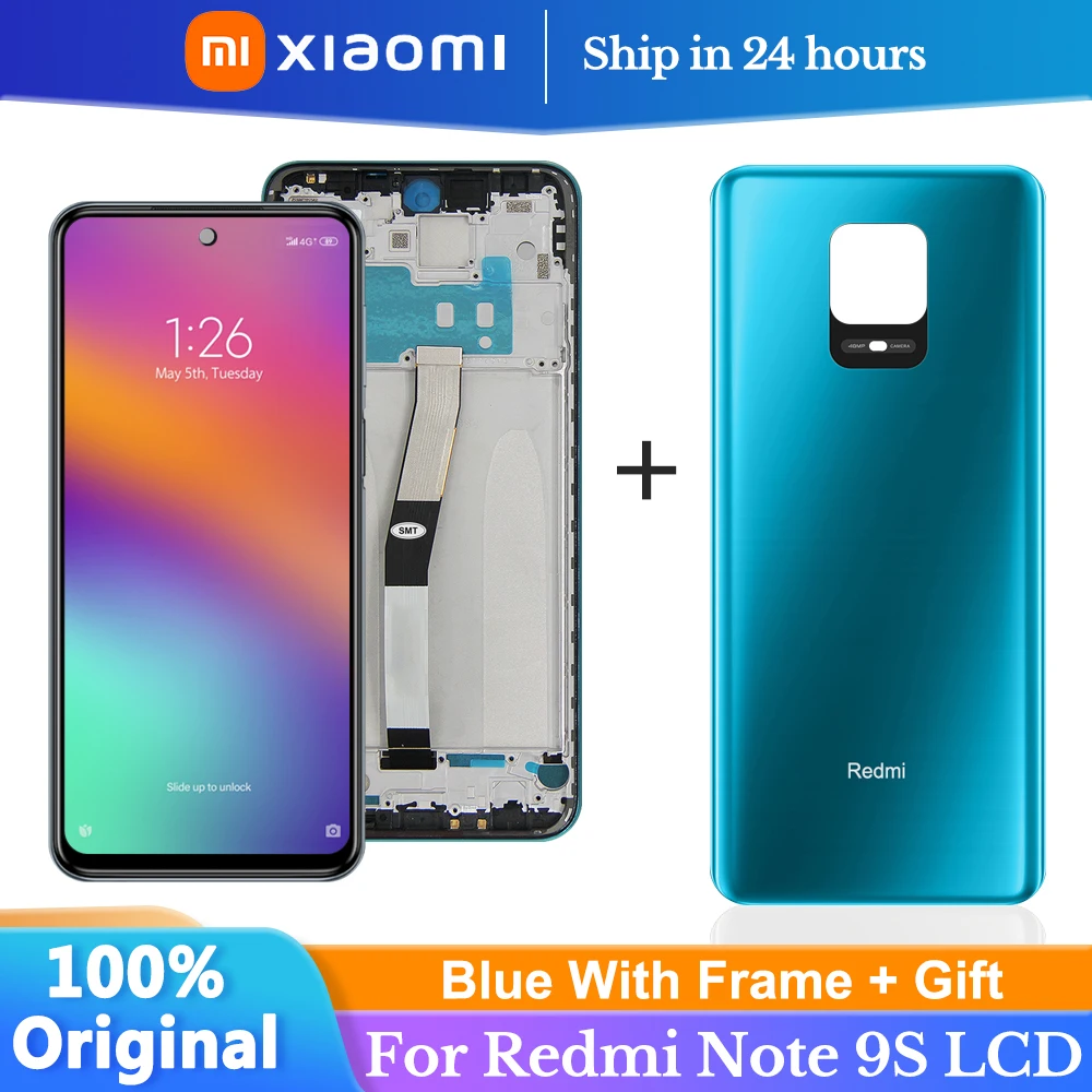Original 6.67'' Display For Xiaomi Redmi Note 9S LCD 10 Touches Screen Replacement For Redmi Note 9 Pro/Max M2003J6A1G lcd images - 6