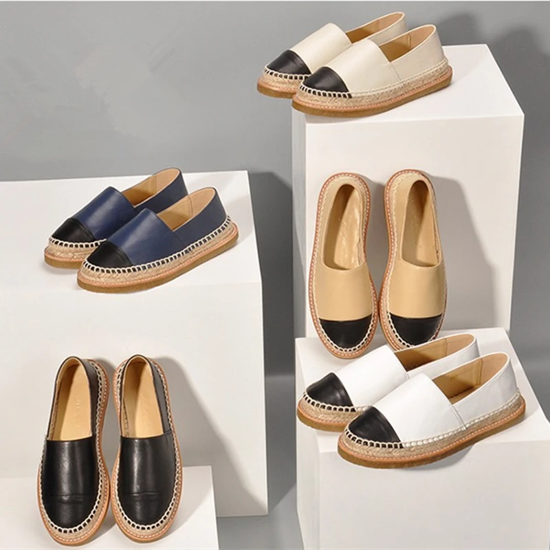 Genuin Leather Women Fisherman Shoes Espadrilles Brand Comfort Breathable Flat Shoes Top Quality Casual Loafers Plus Size 35-42