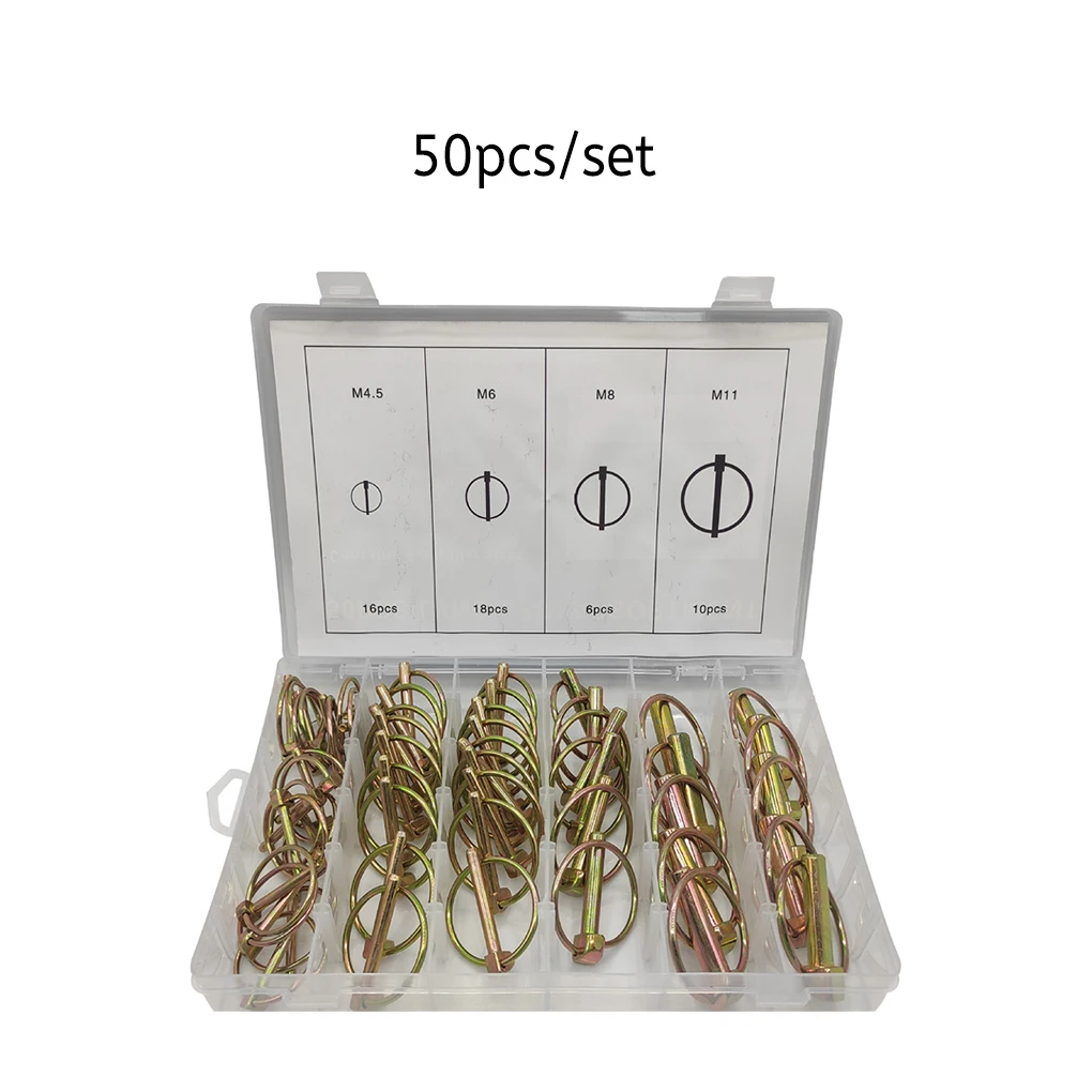 

50 шт. набор безопасных штифтов, нержавеющие кольцевые штифты, сверхпрочные износостойкие сцепные замки, профессиональные крепежи для окон ...