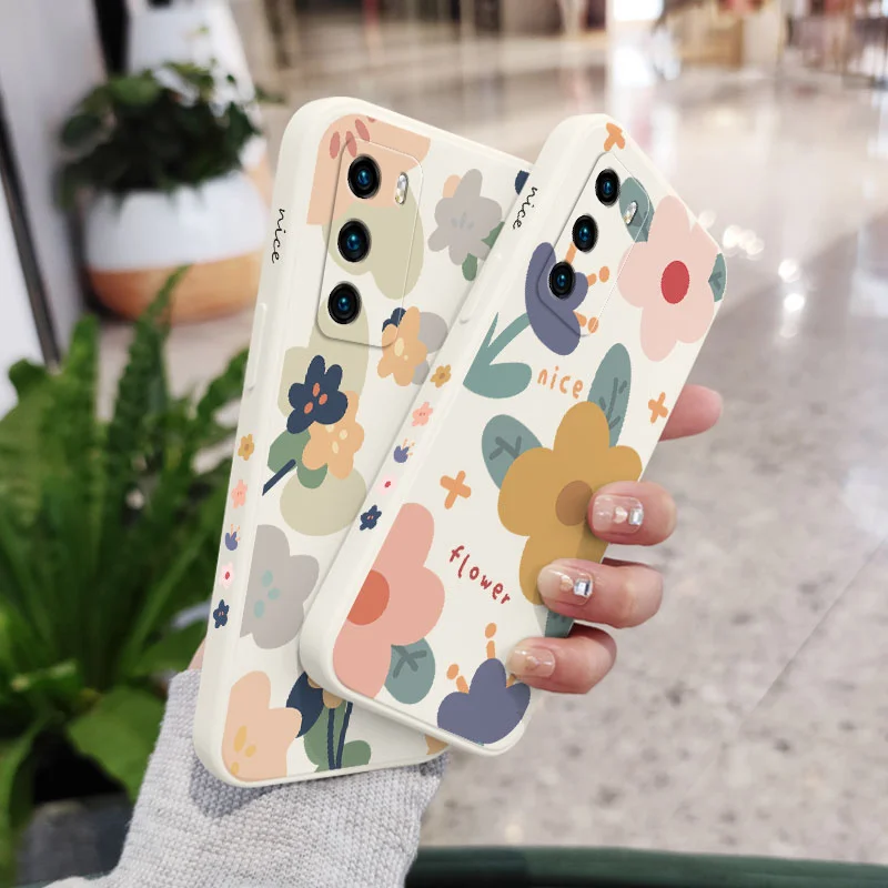 Warm Flowers Phone Case For Huawei P50 P40 P30 P20 Nova 10 10SE 9 9SE Mate 50 50E 40 30 20 Pro Lite Cover