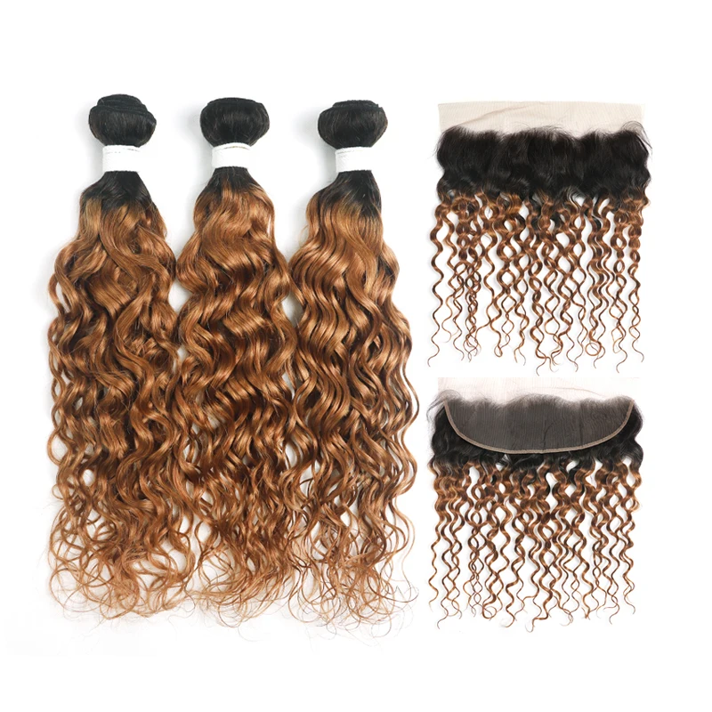 

Волпряди с фронтальной 13x4 бразильские волосы не Реми, волнистые удлинители, 3 пряди с застежкой OODHAIR