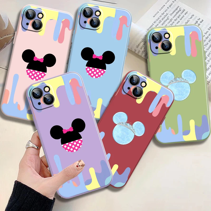 

Trendy Mickey Mouse Phone Case For iPhone Accessories 7 7P 11 12 13 Max Pro Mini X Xr Xs 8 Plus SE 2020 6 6s Musu Luxury Plain