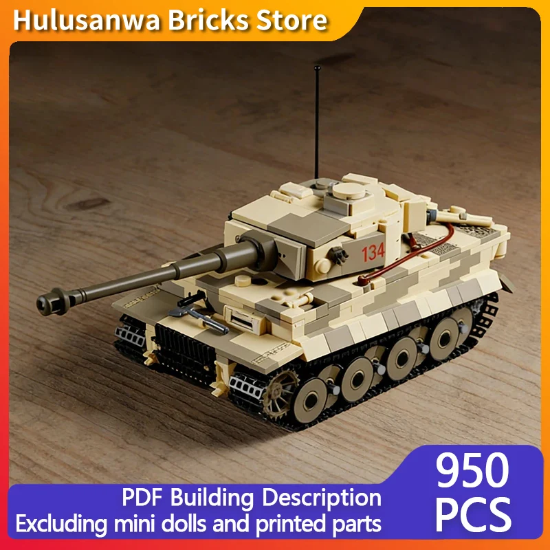 Фото Тяжелый военный танк-конструктор MOC: Модульные строительные блоки, военная техника, технологичный подарок, набор для сборки, детские игрушки для праздников №1