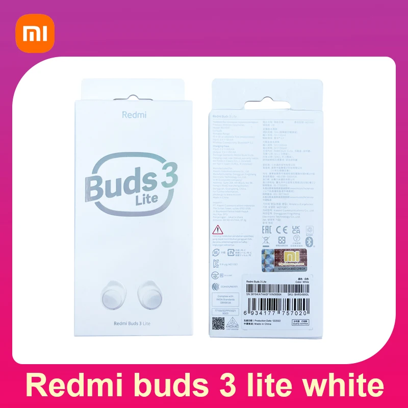 

Глобальная версия Xiaomi Redmi Buds 3 Lite TWS беспроводные наушники Bluetooth 5,2 наушники-вкладыши 3 Youth Edition для Redmi Note 10 Pro