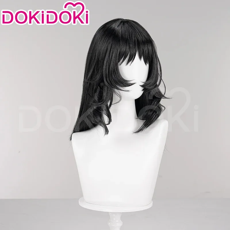 Фото В НАЛИЧИИ Anya Daisuke, парик для косплея, игра для полоскания рта DokiDoki, женские черные короткие волосы, аня, парик для косплея, кепка №4
