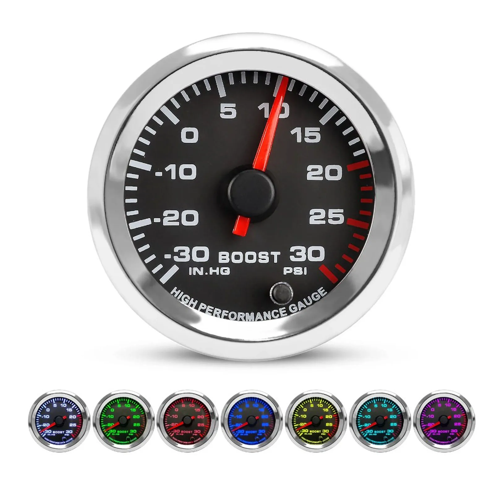 Цифровой манометр наддува 52 мм от 0 до 30 фунтов на квадратный дюйм 7 цветов высокая